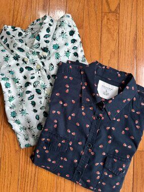 Button Down Shirt Bundle – GAP Designed & Crafted M Bug Print + Sonoma L Ladybug